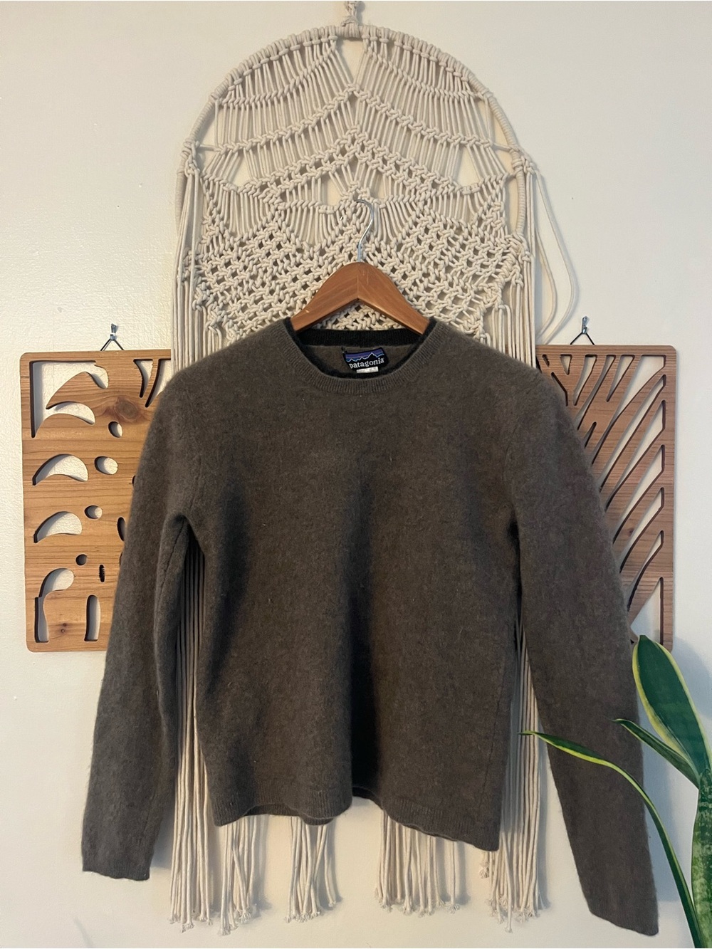 Vintage Patagonia 100% Cashmere Crewneck Sweater Mauve Brown Rare Gorpcore